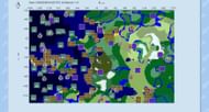 The seed's spawn area, as generated in a chunk map (Image via Chunkbase)